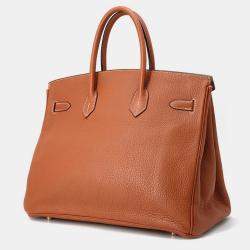 Hermes Birkin Orange Taurillon Clemence Size 35