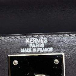 Hermes Kelly Sellier Graphite Box Calf Leather Size 28