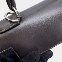 Hermes Kelly Sellier Graphite Box Calf Leather Size 28