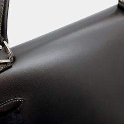 Hermes Kelly Sellier Graphite Box Calf Leather Size 28