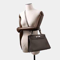 Hermes Kelly Sellier Graphite Box Calf Leather Size 28