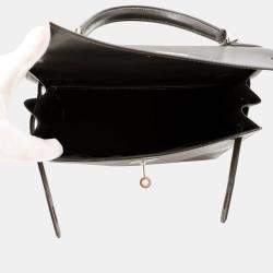 Hermes Kelly Sellier Graphite Box Calf Leather Size 28