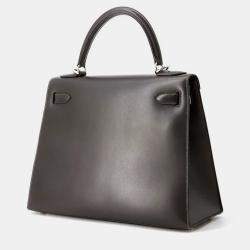 Hermes Kelly Sellier Graphite Box Calf Leather Size 28