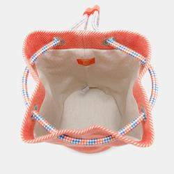 Hermes Epope Duffle Bag Drawstring Bag Orange Wool