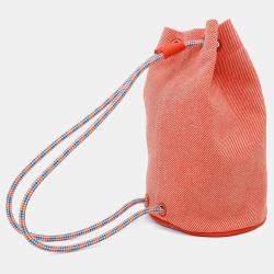 Hermes Epope Duffle Bag Drawstring Bag Orange Wool