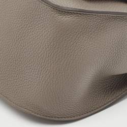 Hermes Etain Taurillon Clemence Leather Palladium Finish Jypsiere 28 Bag