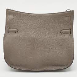 Hermes Etain Taurillon Clemence Leather Palladium Finish Jypsiere 28 Bag