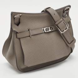 Hermes Etain Taurillon Clemence Leather Palladium Finish Jypsiere 28 Bag