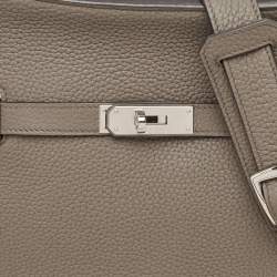 Hermes Etain Taurillon Clemence Leather Palladium Finish Jypsiere 28 Bag