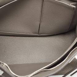 Hermes Etain Taurillon Clemence Leather Palladium Finish Jypsiere 28 Bag