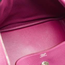 Hermes Tosca Taurillon Clemence Leather Palladium Finish Lindy 34 Bag