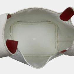 Hermes Picotin PM White Red Togo Bag 