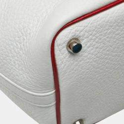 Hermes Picotin PM White Red Togo Bag 
