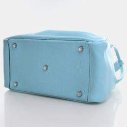 Pre Owned Hermes Lindy 30 Blue Clemence Leather Shoulder Bag