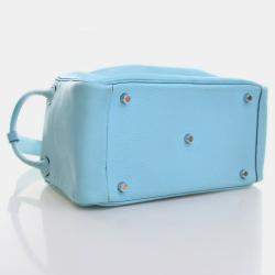 Pre Owned Hermes Lindy 30 Blue Clemence Leather Shoulder Bag