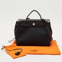 Pre Owned Hermes Black Canvas and Leather Herbag 31 Bag
