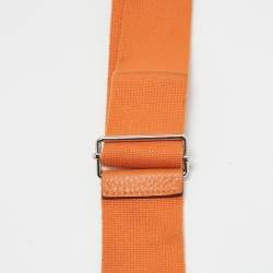 Pre Owned Hermes Orange Taurillon Clemence Leather Evelyne III GM Bag