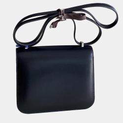 Hermes Constance 19 Black Box Leather Bag