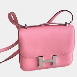 Hermes Constance 19 Rose Lipstick Swift Leather Bag