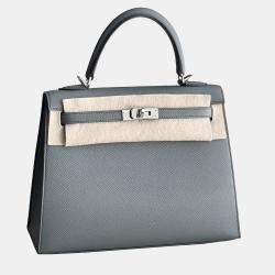 Hermes Kelly 25 Almond Green Palladium Hardware Epsom