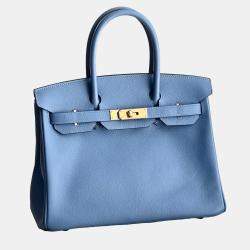 Hermes Birkin 30 Bright Blue Gold Hardware Epsom