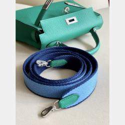 Hermes Mini Kelly II Imperial Green Canvas Strap Epsom SiLouis Vuittoner Hardware