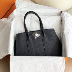 Hermes Mini Garden Party 85 Slate Grey All Leather