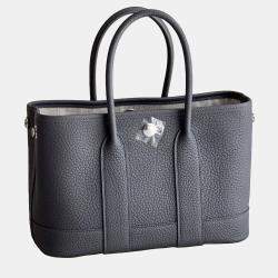 Hermes Mini Garden Party 85 Slate Grey All Leather