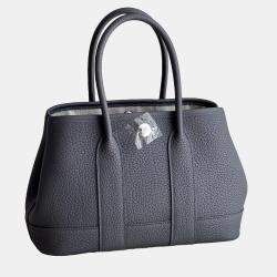 Hermes Mini Garden Party 85 Slate Grey All Leather