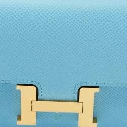 Pre Owned Hermès Celeste Epsom Leather Constance Slim Wallet