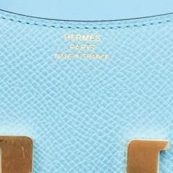 Pre Owned Hermès Celeste Epsom Leather Constance Slim Wallet