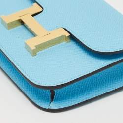 Pre Owned Hermès Celeste Epsom Leather Constance Slim Wallet