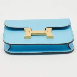Pre Owned Hermès Celeste Epsom Leather Constance Slim Wallet