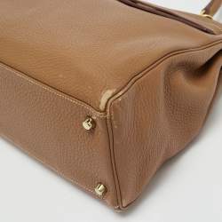Pre Owned Hermes Gold Taurillon Clemence Leather Gold Finish Kelly Retourne 35 Bag