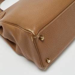 Pre Owned Hermes Gold Taurillon Clemence Leather Gold Finish Kelly Retourne 35 Bag