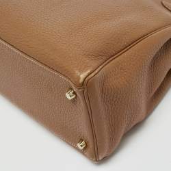 Pre Owned Hermes Gold Taurillon Clemence Leather Gold Finish Kelly Retourne 35 Bag