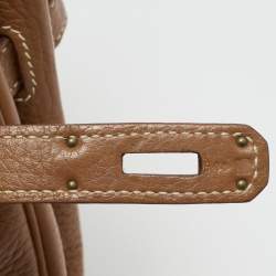 Pre Owned Hermes Gold Taurillon Clemence Leather Gold Finish Kelly Retourne 35 Bag