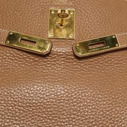 Pre Owned Hermes Gold Taurillon Clemence Leather Gold Finish Kelly Retourne 35 Bag