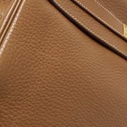 Pre Owned Hermes Gold Taurillon Clemence Leather Gold Finish Kelly Retourne 35 Bag