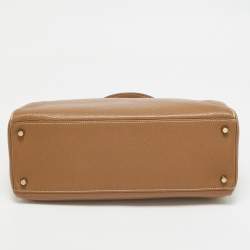 Pre Owned Hermes Gold Taurillon Clemence Leather Gold Finish Kelly Retourne 35 Bag