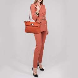 Hermes Terre Battue/Rose Confetti Togo and Swift Leather Palladium Finish 24/24 29 Bag