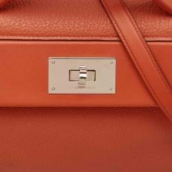 Hermes Terre Battue/Rose Confetti Togo and Swift Leather Palladium Finish 24/24 29 Bag