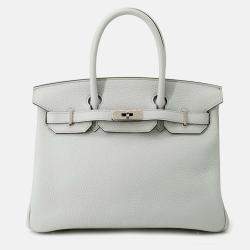 Hermes Birkin 30 Blue Pale Taurillon Clemence Bag