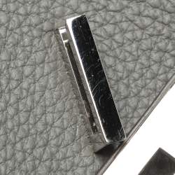 Hermes Griss Mouette Togo Leather Palladium Finish Birkin 30 Bag