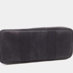 Pre Owned Hermes Valparaiso MM Black Toile Chevron Leather Handbag