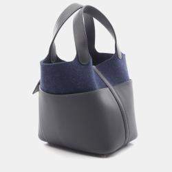 Hermes Picotin Lock PM Go Team  Caban Blue W Swift Feutre Nuit Handbag 