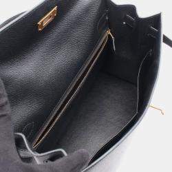 Hermes Kelly 32 Black A Epsom Leathe Inside Stitched r Bag