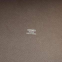 Hermes Picotin Lock Gray Brown D Taurillon Clemence Leather Bag
