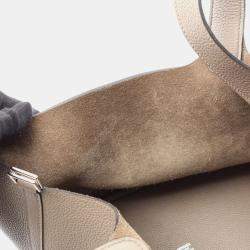 Hermes Picotin Lock Gray Brown D Taurillon Clemence Leather Bag