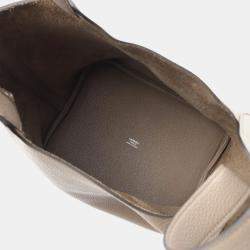 Hermes Picotin Lock Gray Brown D Taurillon Clemence Leather Bag